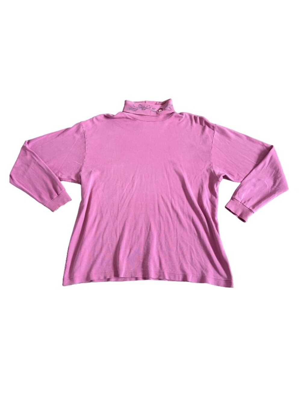 Vintage Northern Reflections Pink Embroidered Turtleneck Top Size L Canada